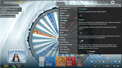 Supporto live Ice Fishing - assistenza Evolution Gaming